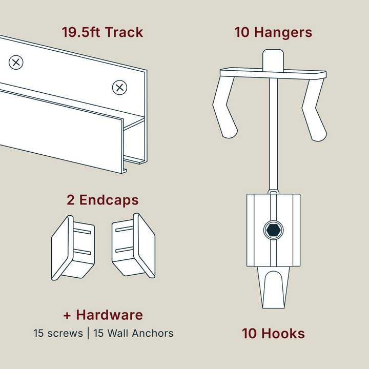 Complete Art Hanging Kit with Clearline Hangers for Original Gallery Wall Track