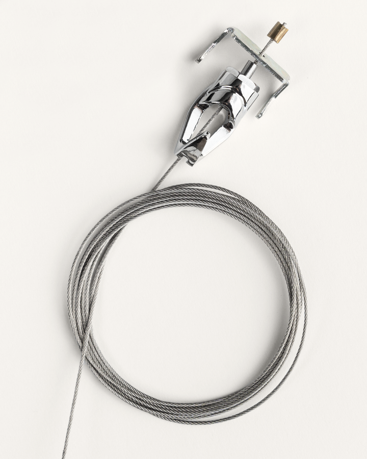 Original Gallery System Pushbutton Hook & Steel Cable Combo