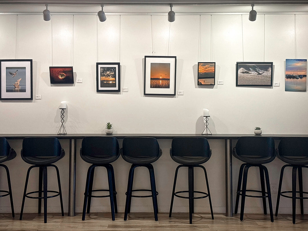 GalleryOne picture hanging system installed along bar wall 