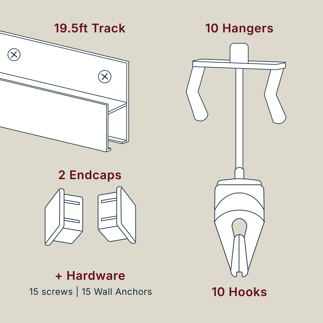 Original Gallery System Steel Cable Kit, covers 19.5 feet of wall