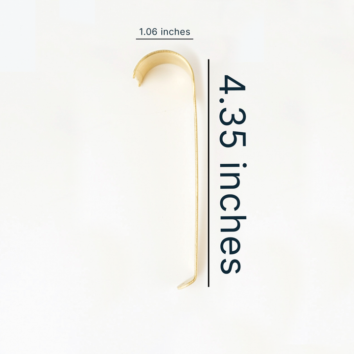 Brushed Brass Picture Rail Hangers, Extra-Long, Clearline, 5-pack