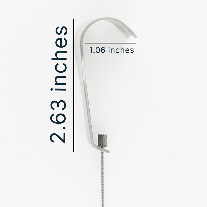 Stainless Steel Picture Rail Hangers, Standard Size, Steel Cable, 5-pack
