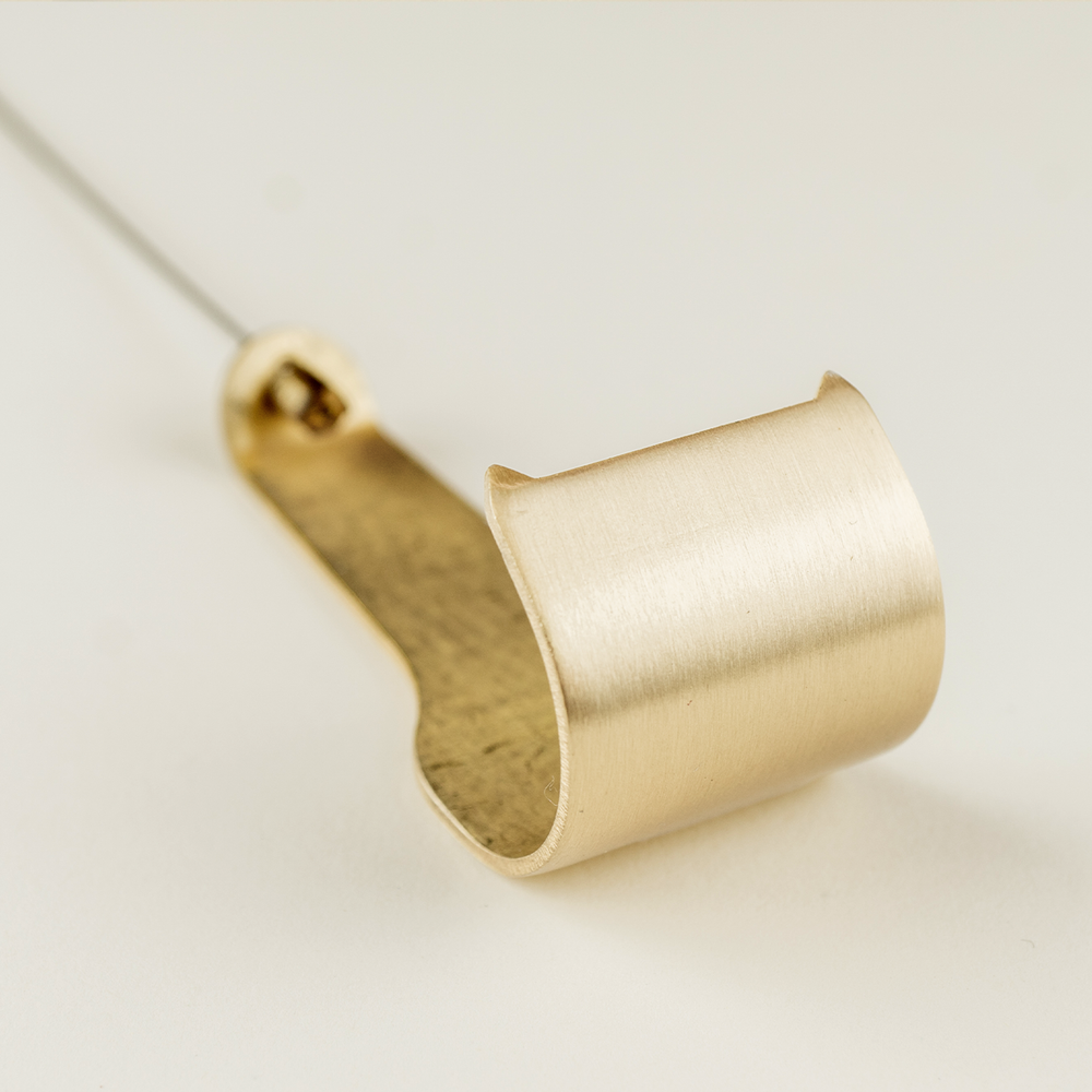 standard length brushed brass picture rail molding hook for use in art hanging - picture rail molding hanger