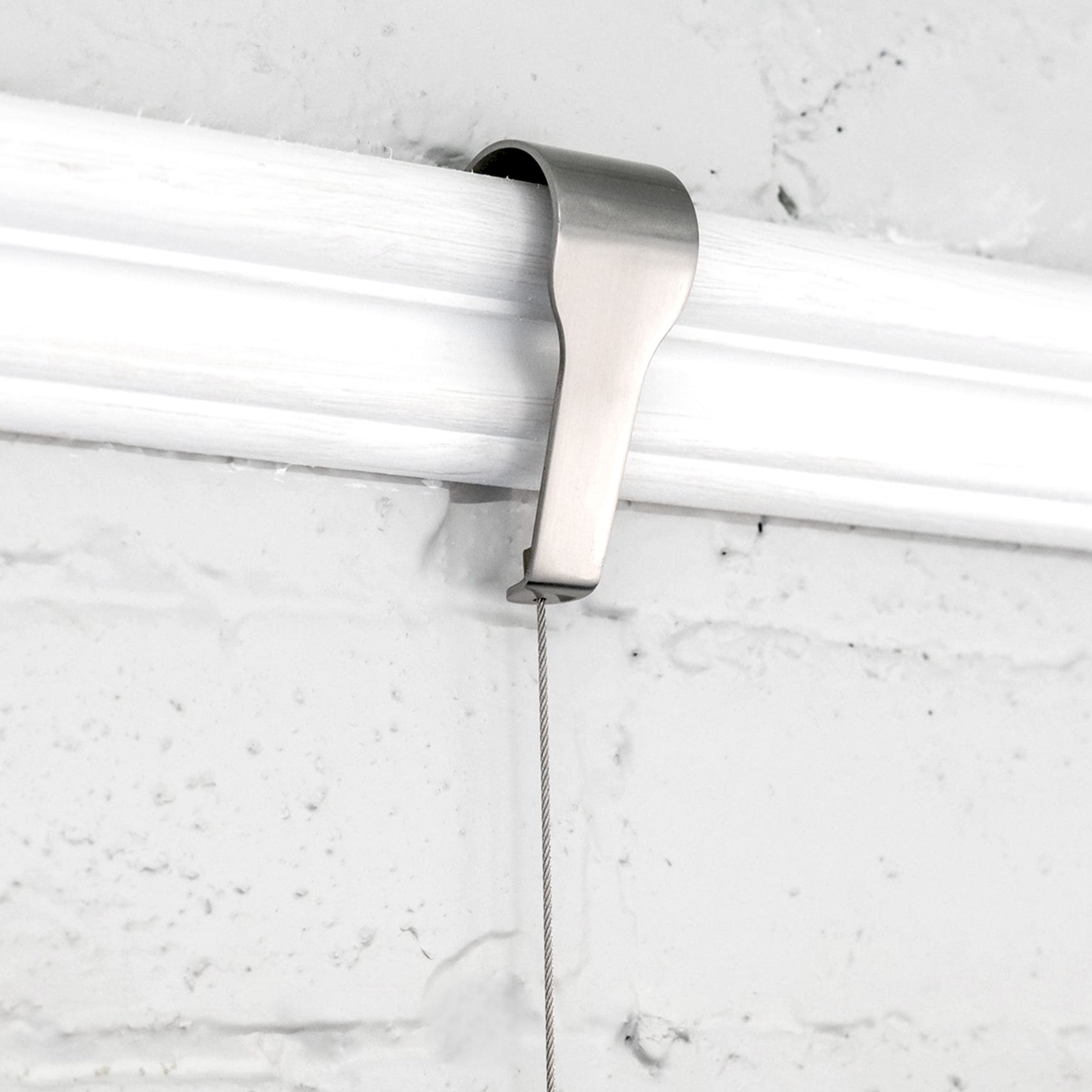 Stainless Steel Picture Rail Hangers, Standard Size, Steel Cable, 5-pa ...