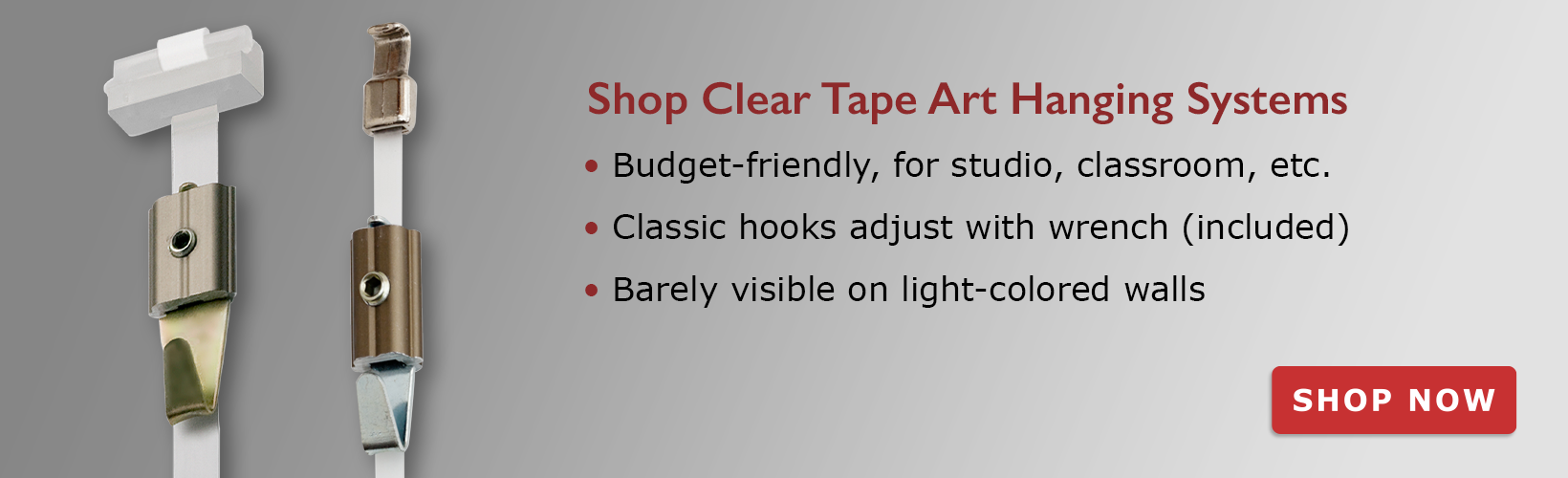 Clear Tape Picture Hanging System for Art Display