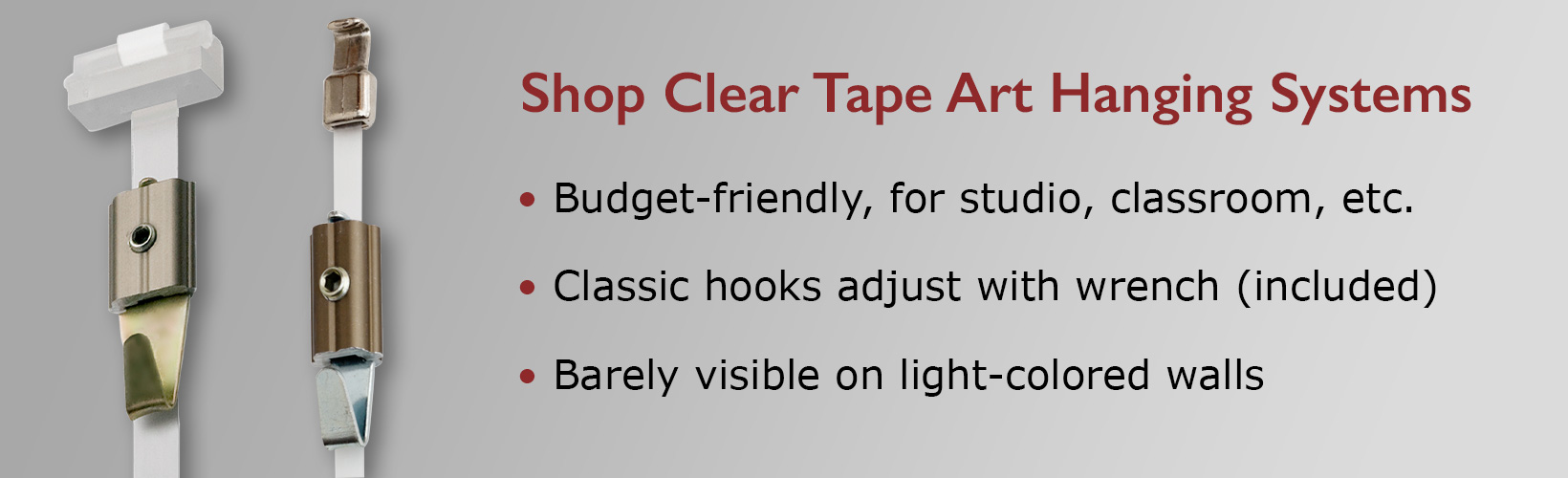 Clear Tape Picture Hanging System for Art Display