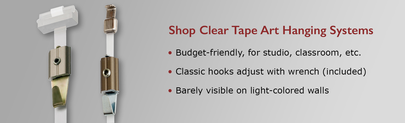 Clear Tape Picture Hanging System for Art Display