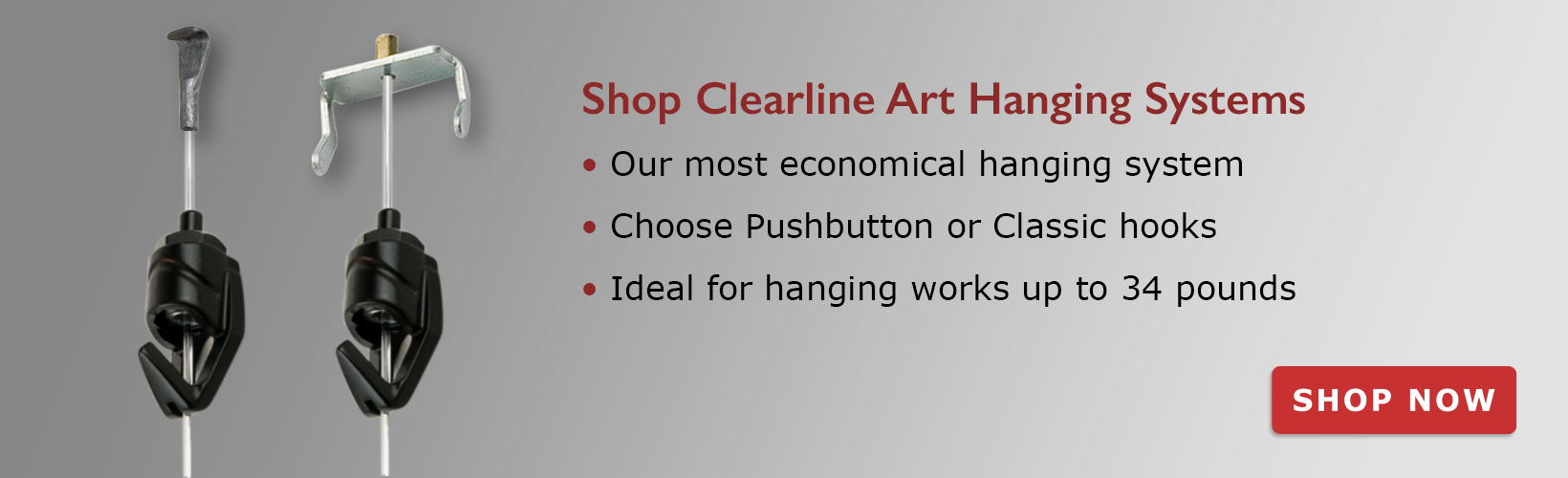 Clearline Gallery System art hanging system overview