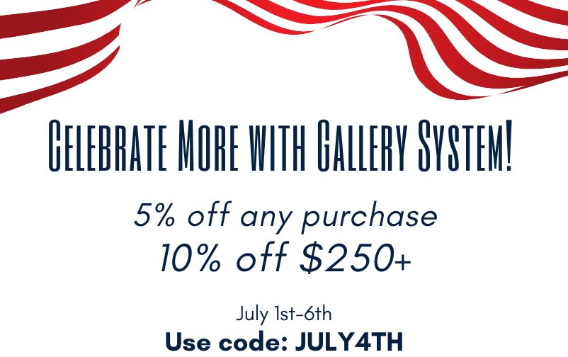 Take 5% off order or 10% on $250+ with discount code JULY4TH through 7/6