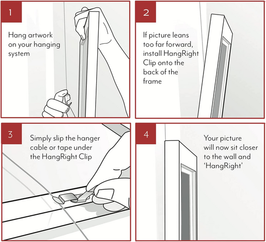 Demonstration of HangRight Clips on Picture Hanging System