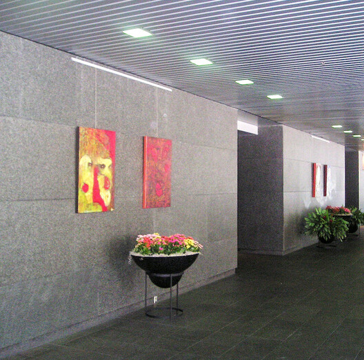 Lobby Art Display hung on Picture Hanging System