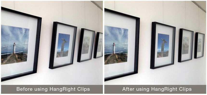 Demonstration of HangRight Clips on Picture Hanging System